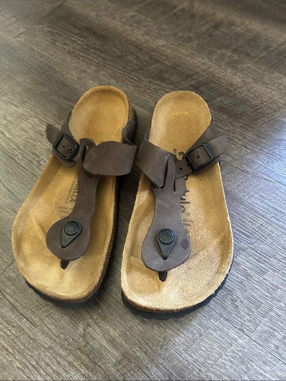 Betula Women’s Brown Toe-Post Comfort Sandals with Adjustable Buckle